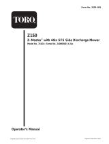 Toro Z150 Z Master, With 44in SFS Side Discharge Mower User manual