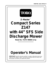 Toro Z147 Z Master, With 44" SFS Side Discharge Mower User manual