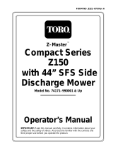 Toro Z150 Z Master, With 44" SFS Side Discharge Mower User manual