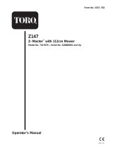 Toro Z147 Z Master, With 112cm SFS Side Discharge Mower User manual
