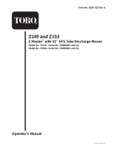 Toro Z149 Z Master, With 52" SFS Side Discharge Mower User manual