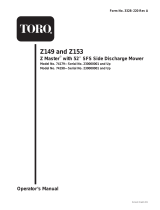 Toro Z153 Z Master, With 52" SFS Side Discharge Mower User manual