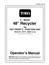 Toro Z320 Z Master, With 48" Mower and Bagger User manual