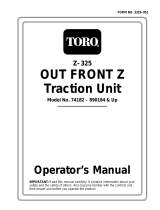 Toro Z325 Z Master Traction Unit, without Mower or Bagger User manual
