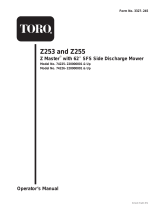 Toro Z255 Z Master, With 62" SFS Side Discharge Mower User manual