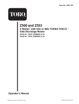 Toro Z553 Z Master, With 60in TURBO FORCE Side Discharge Mower User manual