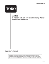 Toro Z286E Z Master, With 62" SFS Side Discharge Mower User manual