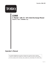 Toro Z286E Z Master, With 72" SFS Side Discharge Mower User manual