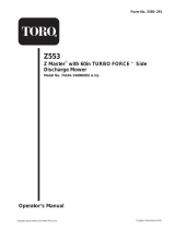 Toro Z553 Z Master, With 60in TURBO FORCE Side Discharge Mower User manual