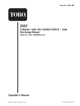 Toro Z557 Z Master, With 72in TURBO FORCE Side Discharge Mower User manual