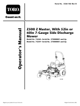 Toro Z500 Z Master, With 52in 7-Gauge Side Discharge Mower User manual
