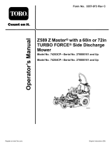Toro Z589 Z Master, With 72in TURBO FORCE Side Discharge Mower User manual