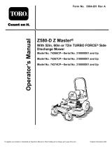 Toro Z580-D Z Master, With 72in TURBO FORCE Side Discharge Mower User manual