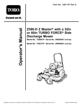 Toro Z580-D Z Master, With 60in TURBO FORCE Side Discharge Mower User manual