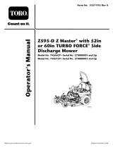 Toro Z595-D Z Master, With 60in TURBO FORCE Side Discharge Mower User manual