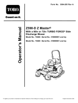 Toro Z Master Professional 7000 Series Riding Mower, With 72in TURBO FORCE Side Discharge Mower User manual