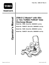 Toro Z590-D Z Master, With 60in TURBO FORCE Side Discharge Mower User manual