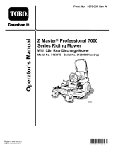 Toro Z Master Professional 7000 Series Riding Mower, With 52in TURBO FORCE Rear Discharge Mower User manual