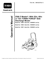 Toro Z500 Z Master, With 60in TURBO FORCE Side Discharge Mower User manual