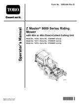 Toro Z Master 8000 Series Riding Mower, User manual