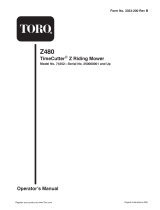 Toro TimeCutter Z480 Riding Mower User manual