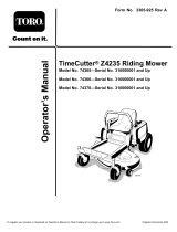 Toro TimeCutter Z4235 Riding Mower User manual