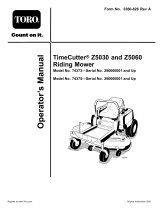 Toro TimeCutter Z5060 Riding Mower User manual