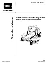 Toro TimeCutter Z5020 Riding Mower User manual