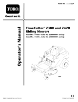 Toro TimeCutter Z380 Riding Mower User manual