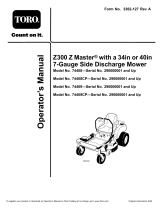 Toro Z300 Z Master, With 34in 7-Gauge Side Discharge Mower User manual