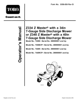 Toro Z300 Z Master, With 40in 7-Gauge Side Discharge Mower User manual