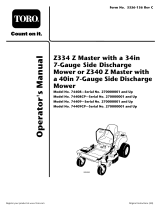 Toro Z340 Z Master, With 40in 7-Gauge Side Discharge Mower User manual