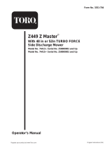 Toro Z449 Z Master, With 52in TURBO FORCE Side Discharge Mower User manual