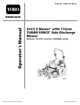 Toro Z450 Z Master, With 132cm TURBO FORCE Side Discharge Mower User manual