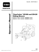 Toro TimeCutter ZD420 Riding Mower User manual