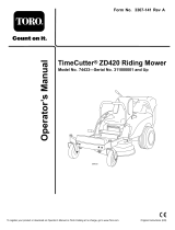 Toro TimeCutter ZD420 Riding Mower User manual