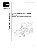 Toro TimeCutter ZD420T Riding Mower User manual