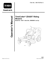Toro TimeCutter ZD420T Riding Mower Owner's manual
