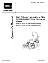 Toro Z450 Z Master, With 52in TURBO FORCE Side Discharge Mower User manual