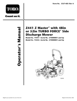 Toro Z441 Z Master, With 48in TURBO FORCE Side Discharge Mower User manual