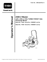 Toro Z400 Z Master, With 48in TURBO FORCE Side Discharge Mower User manual