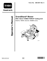 Toro GrandStand Mower, With 122cm TURBO FORCE Cutting Unit User manual