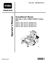 Toro GrandStand Mower, With 52in TURBO FORCE Cutting Unit User manual