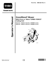 Toro GrandStand Mower, With 91cm TURBO FORCE Cutting Unit User manual