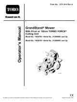 Toro GrandStand Mower, With 91cm TURBO FORCE Cutting Unit User manual