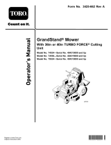 Toro GrandStand Mower, With 36in TURBO FORCE Cutting Unit User manual