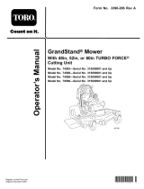 Toro GrandStand Mower, With 60in TURBO FORCE Cutting Unit User manual