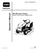 Toro DH 220 Lawn Tractor User manual