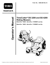 Toro TimeCutter SS 3200 Riding Mower User manual