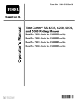 Toro TimeCutter SS 5000 Riding Mower User manual